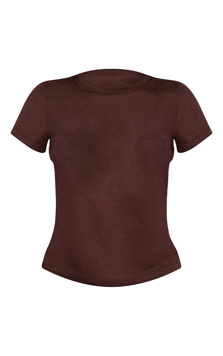 Dark Chocolate Marl Slub Jersey Short Sleeve T-Shirt image 5