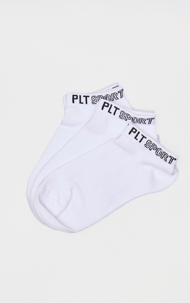 PRETTYLITTLETHING White 3 Pack Sport Ankle Socks image 3