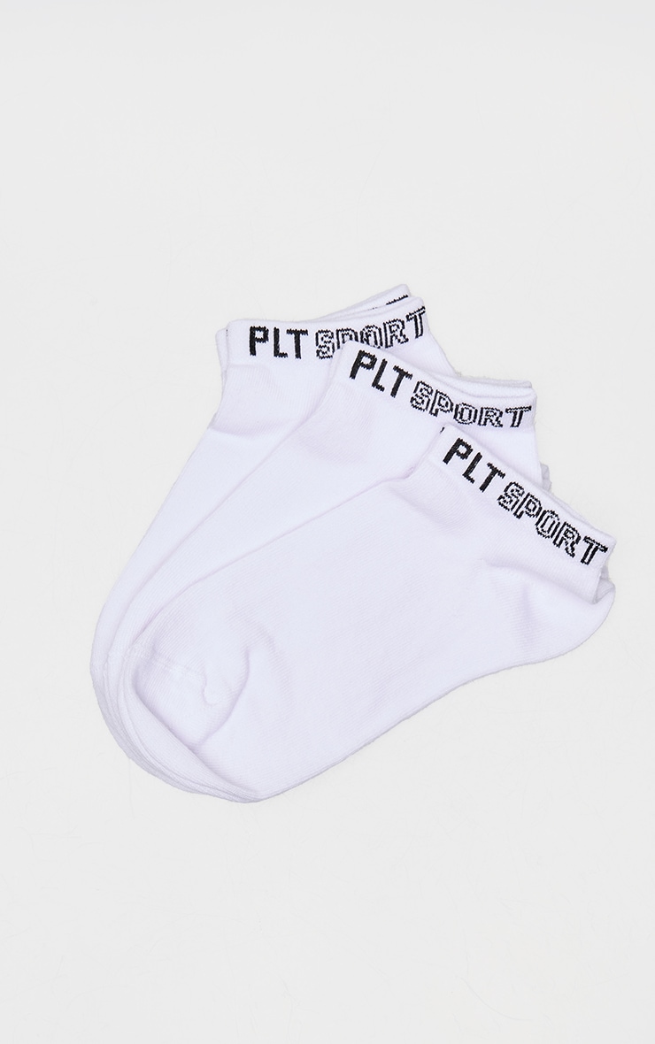 PRETTYLITTLETHING White 3 Pack Sport Ankle Socks image 3