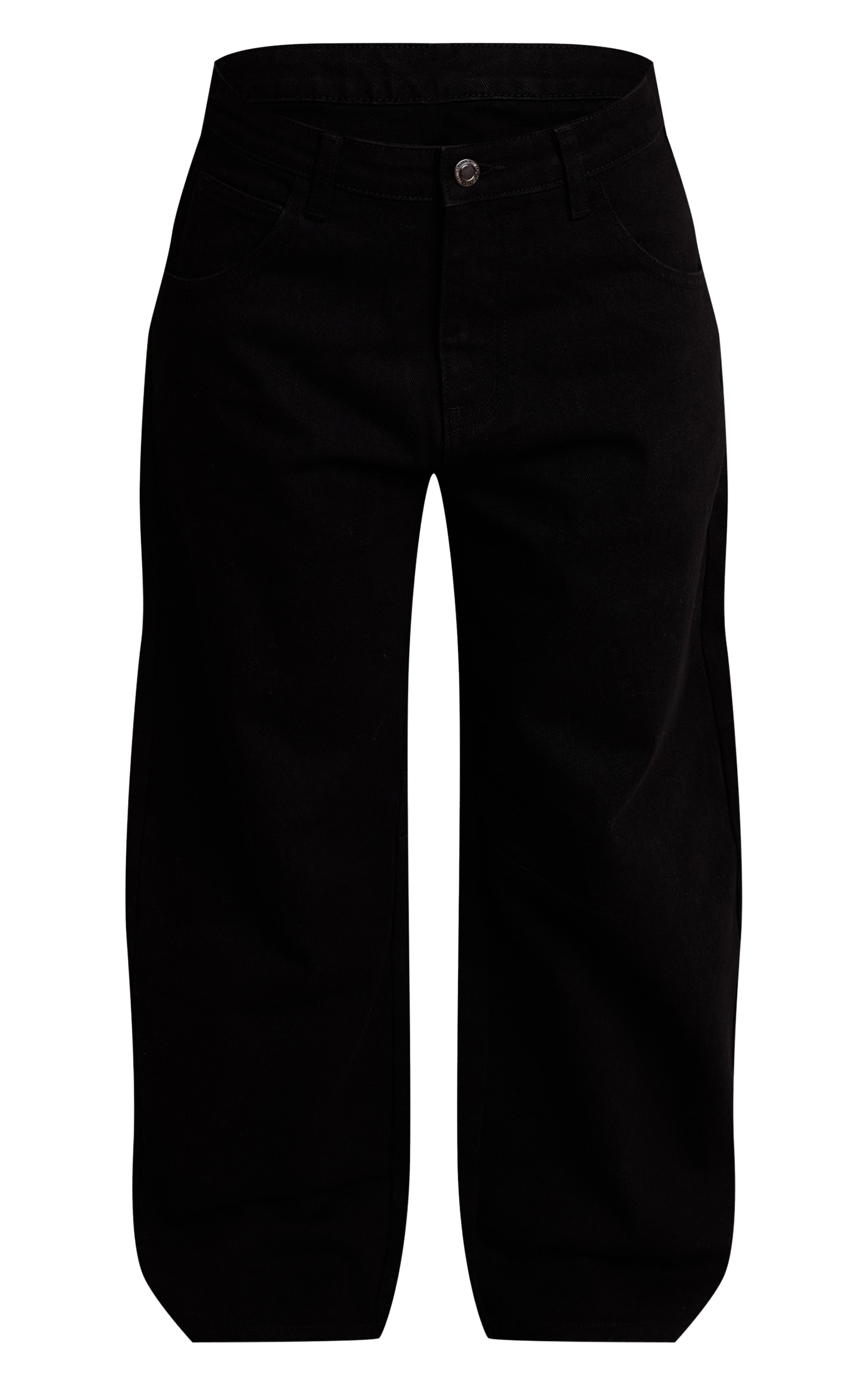 Petite Black Seam Detail Barrel Jean image 5