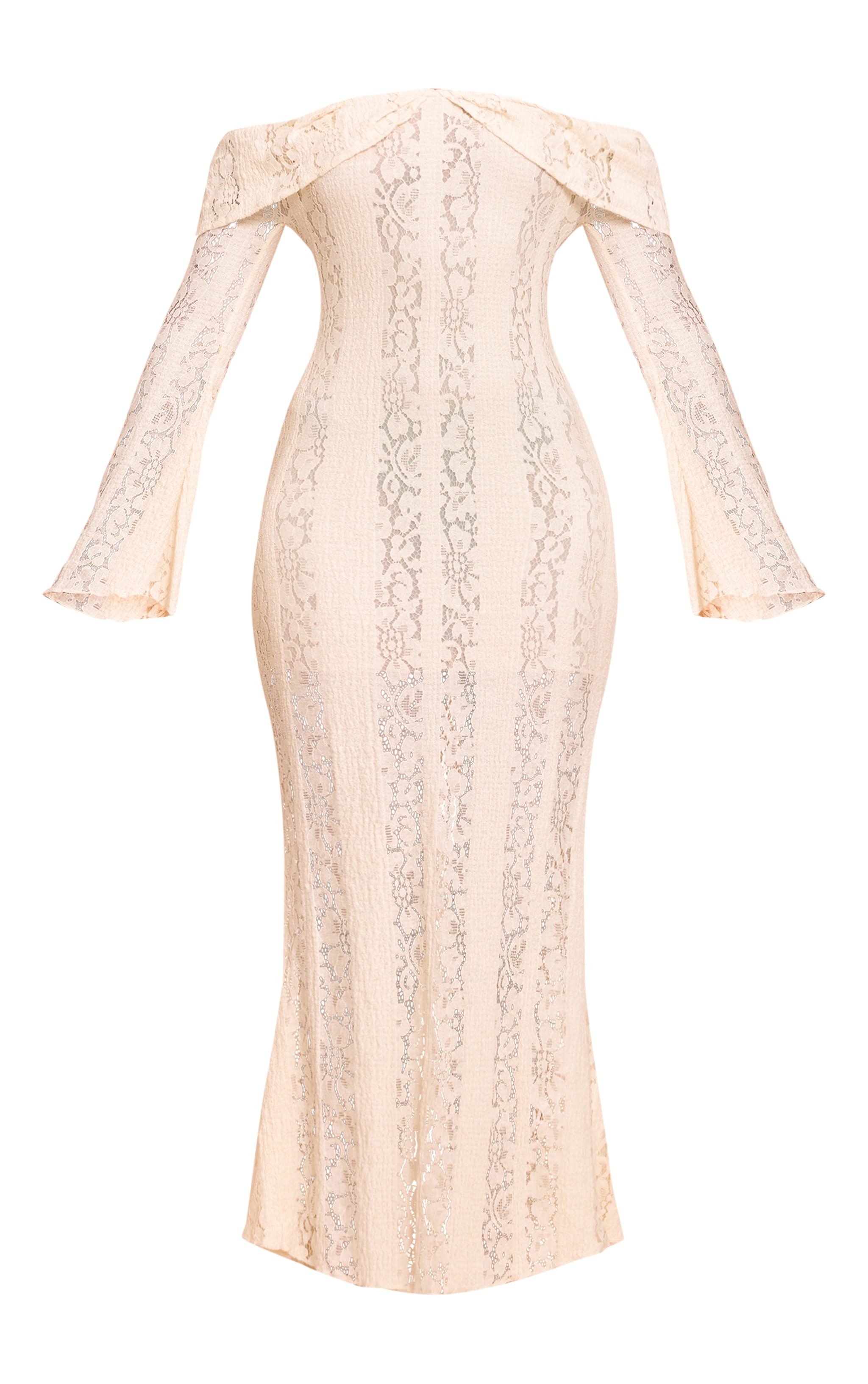 Lemon Lace Fold Over Bandeau Maxi Dress image 5