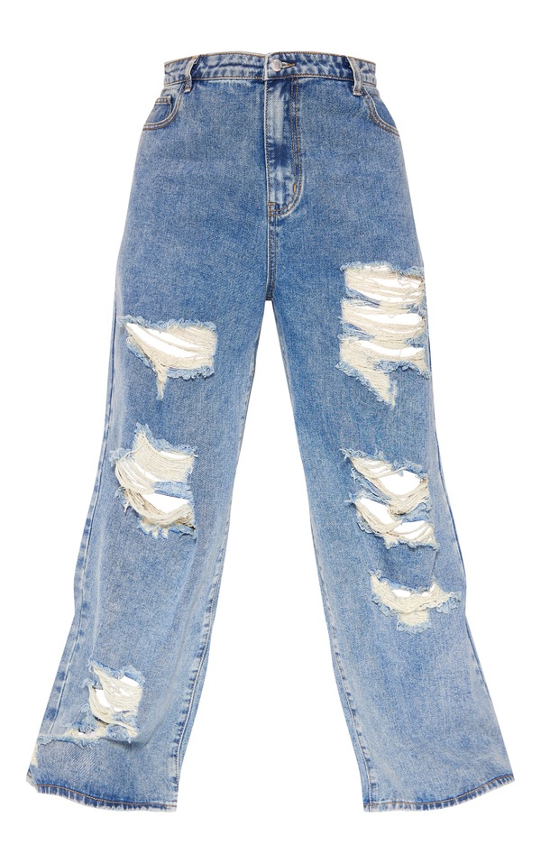 Plus Vintage Light Wash Washed Denim Jeans PrettyLittleThing