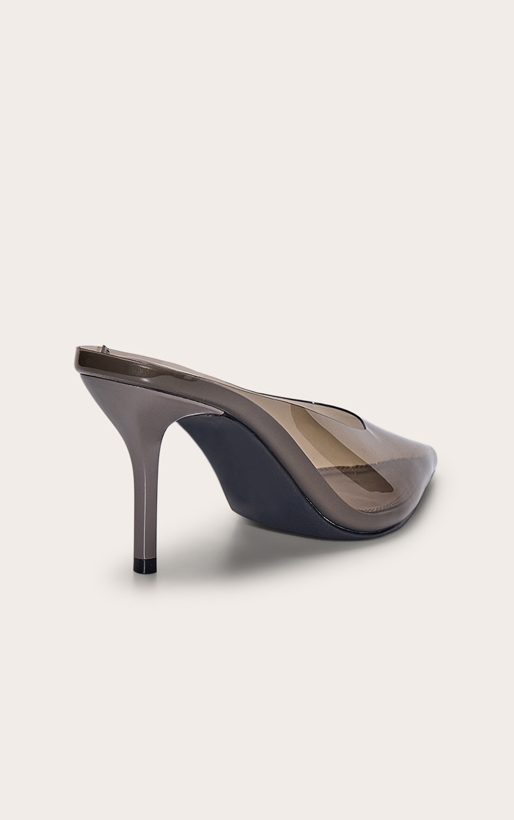 Smokey Chocolate Perspex Heeled Mule image 4