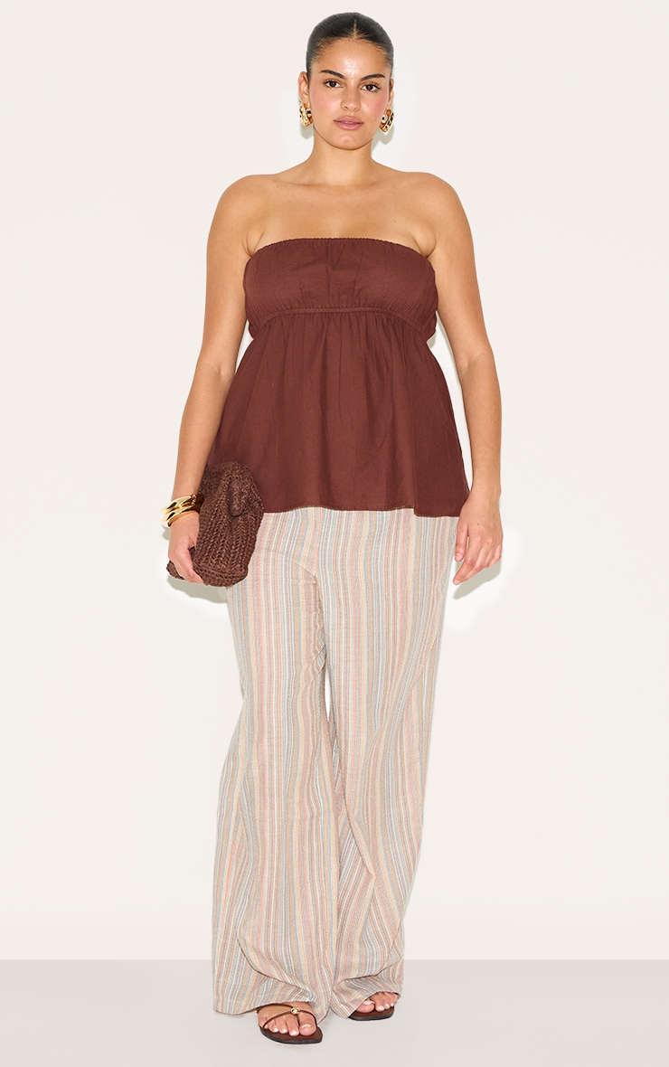 Plus Chocolate Bandeau Peplum Top image 3