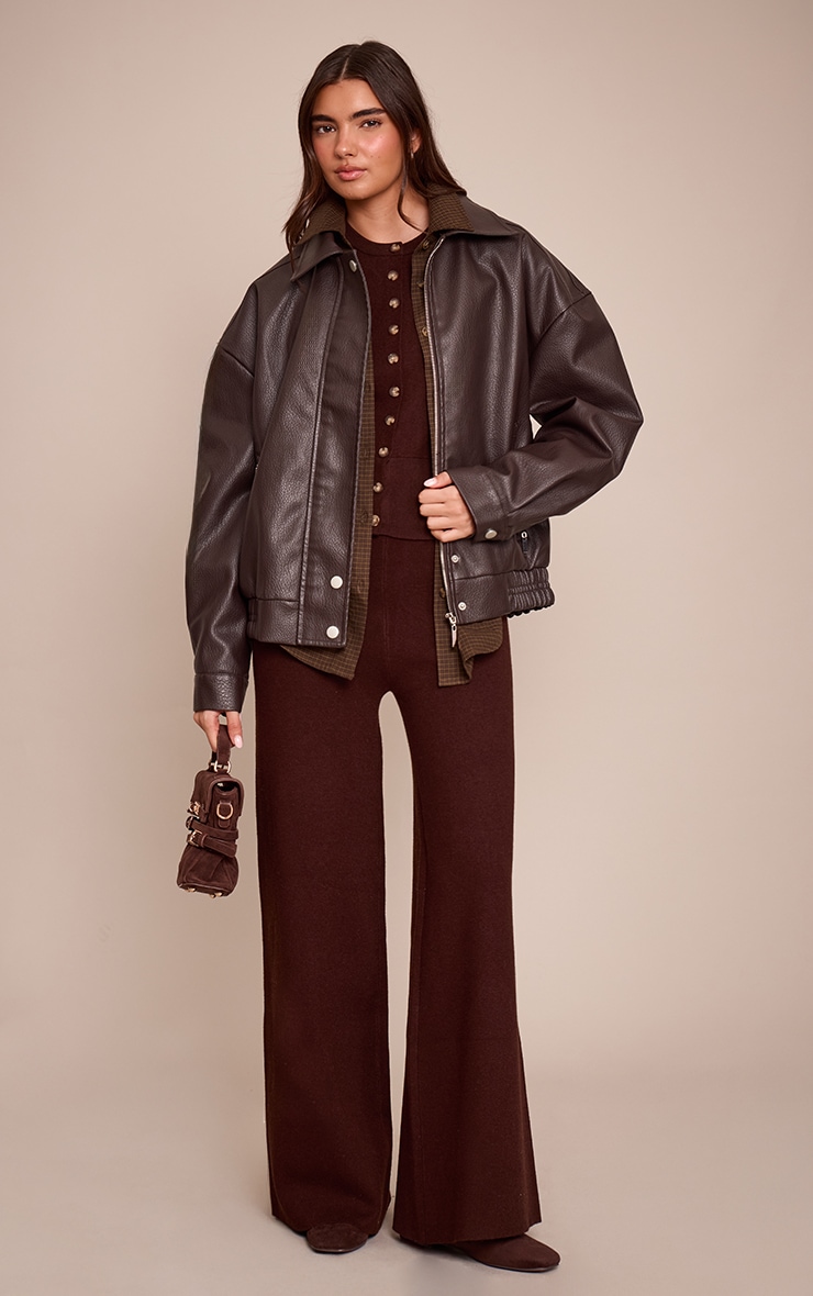 Chocolate Compact Knit Pant