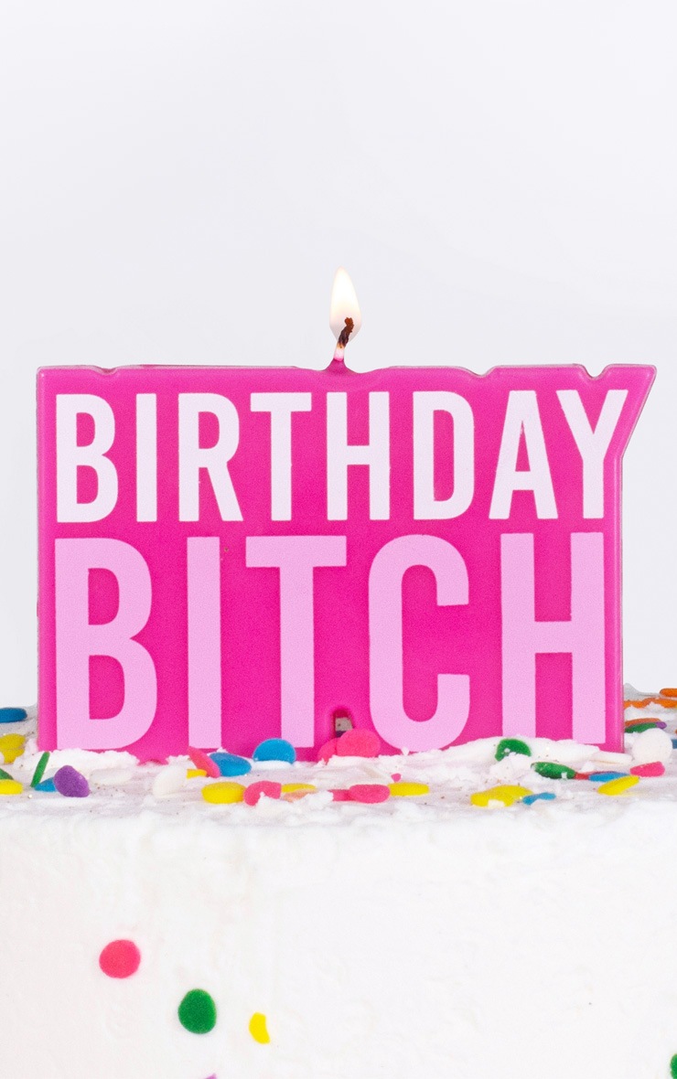 Ginger Ray Pink Birthday Bitch Cake Candle