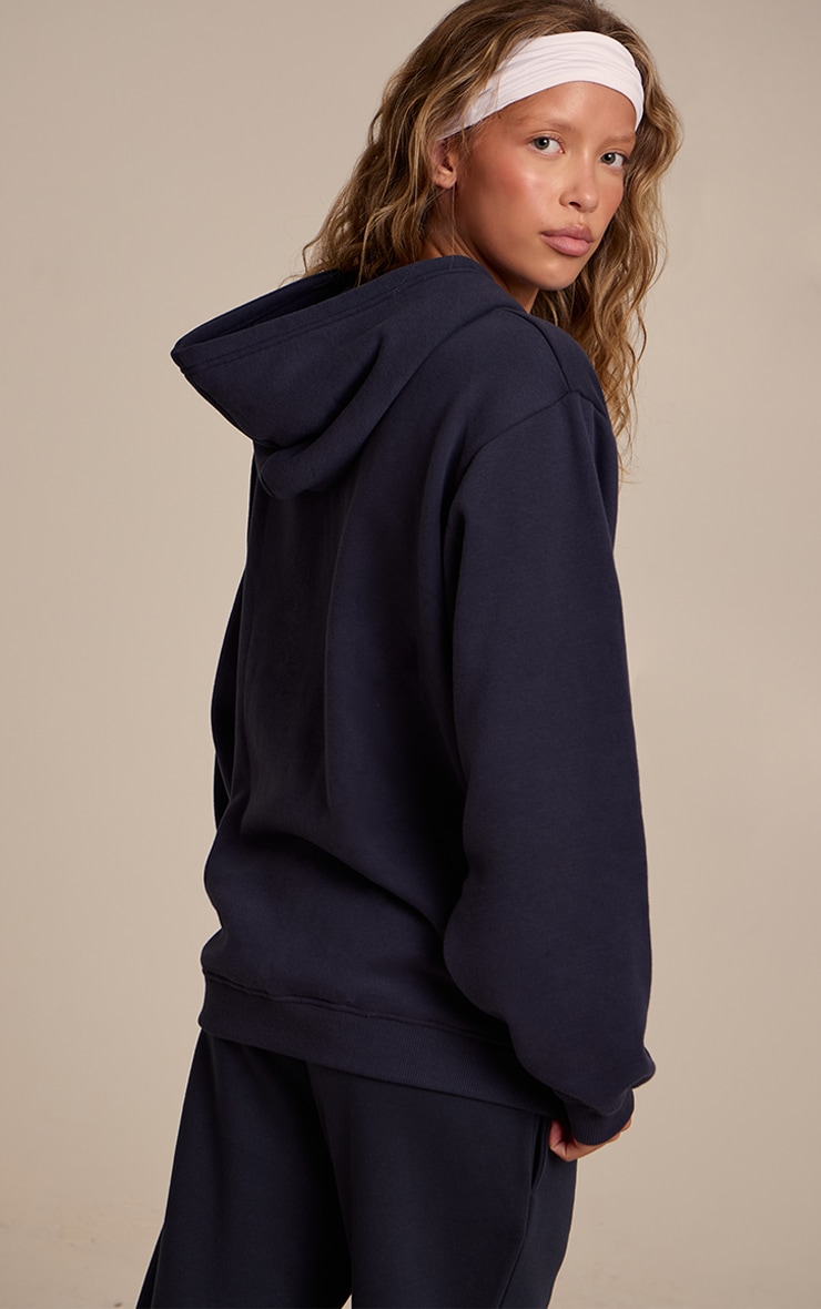 Navy Sports Club Print Zip Up Jacket image 2