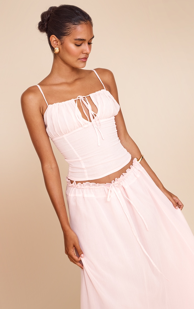 Pink Chiffon Floaty Maxi Skirt image 2