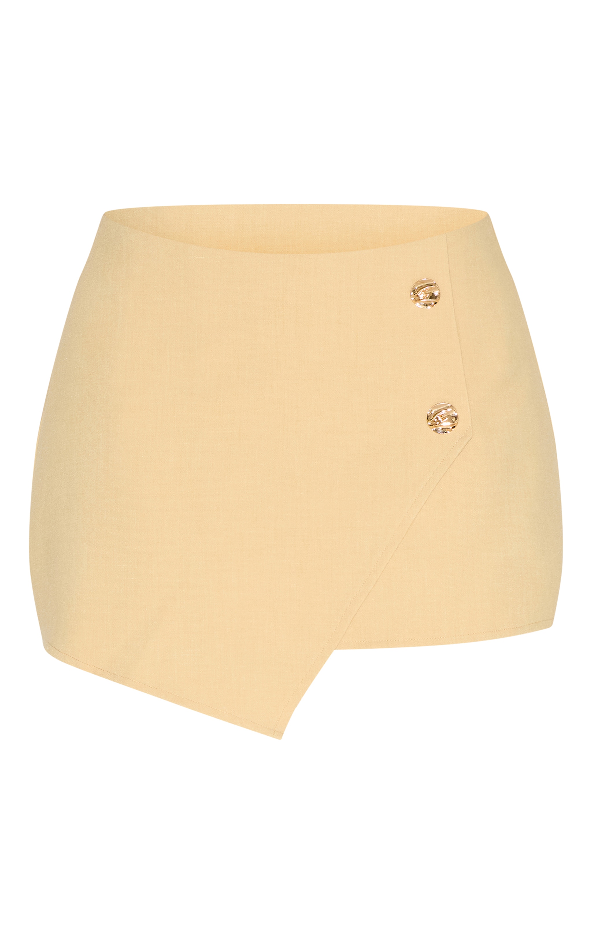 Shape Lemon Linen Look Asymmetrial Hammered Button Skort image 6