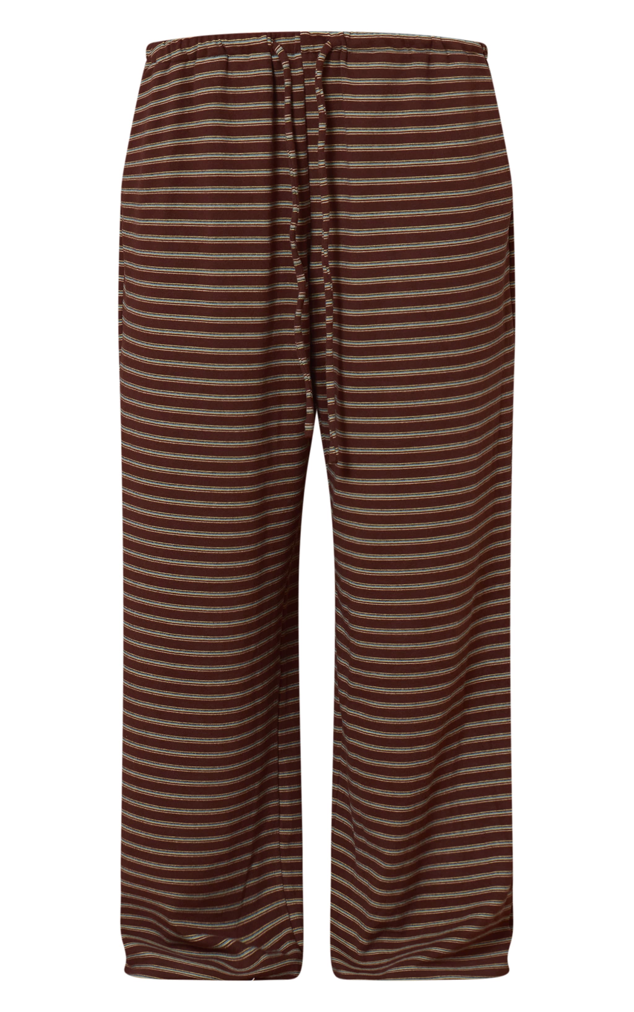 Chocolate Striped Soft Fleece Straight Leg Sweatpants image 5