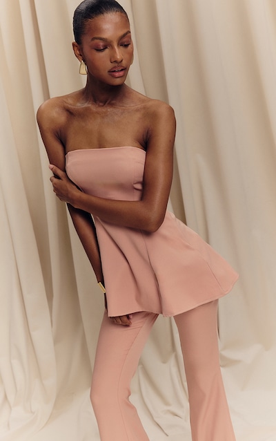 Peach Bandeau A-line Top