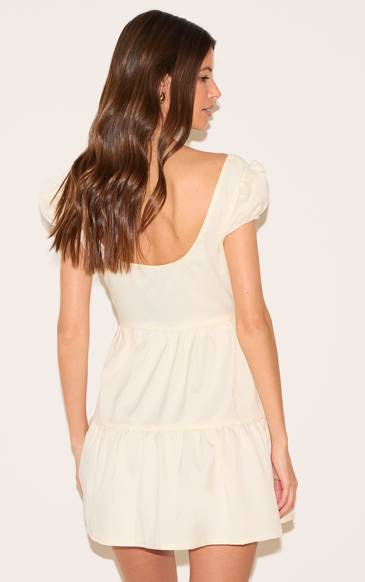  Natural Bardot Shirred Detail Shift Dress image 2