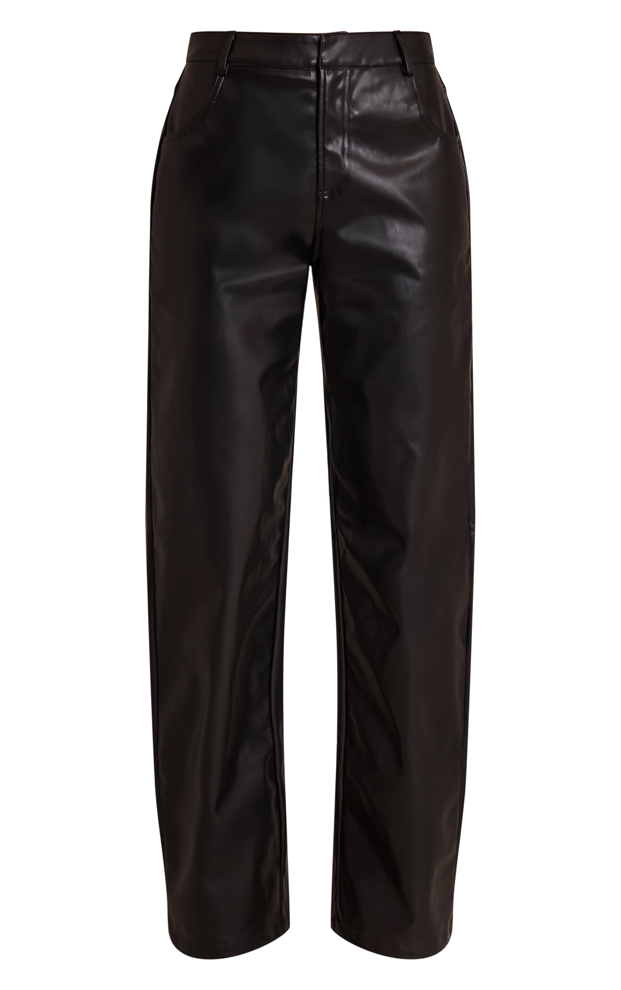Tall Black Faux Leather Pants image 5