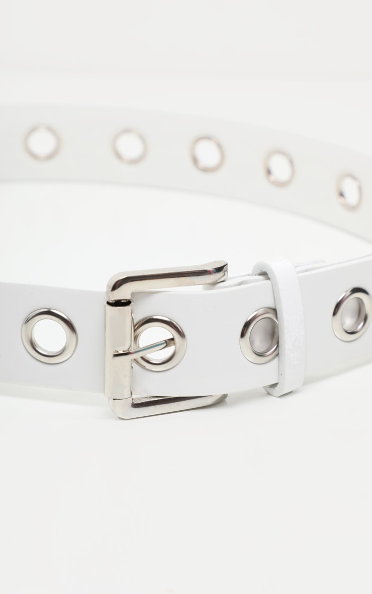 White Eyelet Belt Accessories PrettyLittleThing
