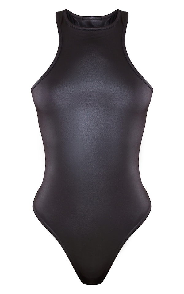 Black Coated Racer Bodysuit Two Piece Sets PrettyLittleThing USA
