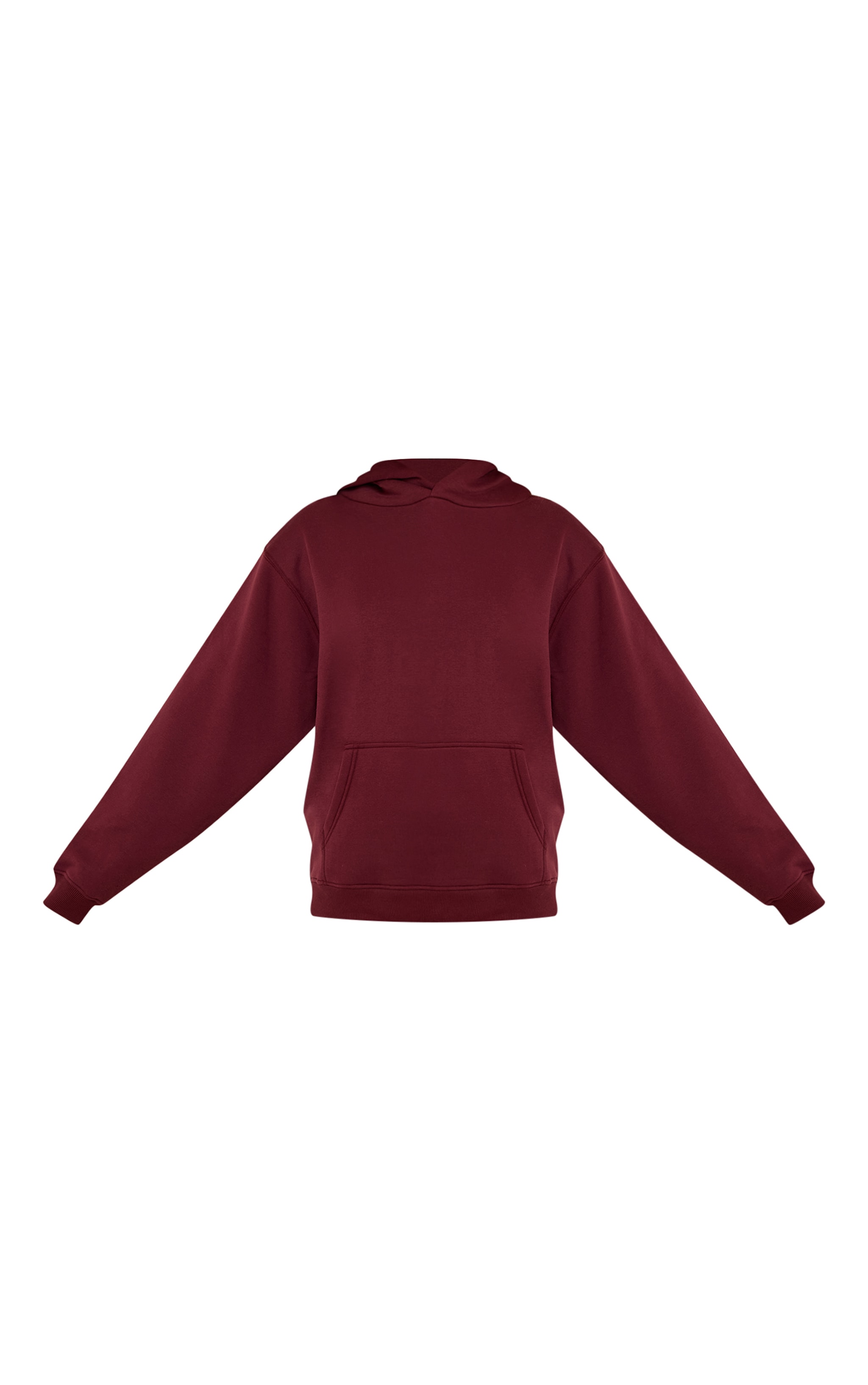Hoodie pullover en coton polaire rouge vin image 5