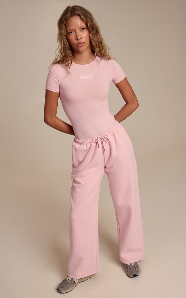 Pink Prettylittlething Wide Leg Track Pant