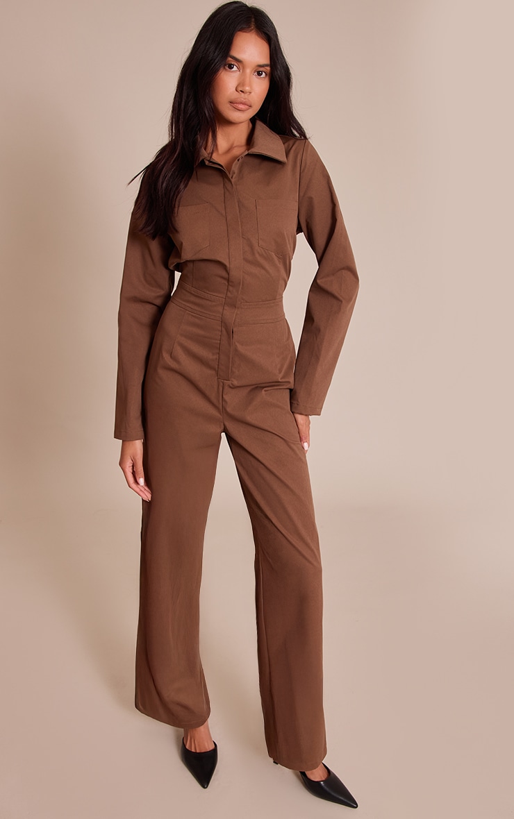 Khaki Utility Long Sleeve Jumpsuit image 3