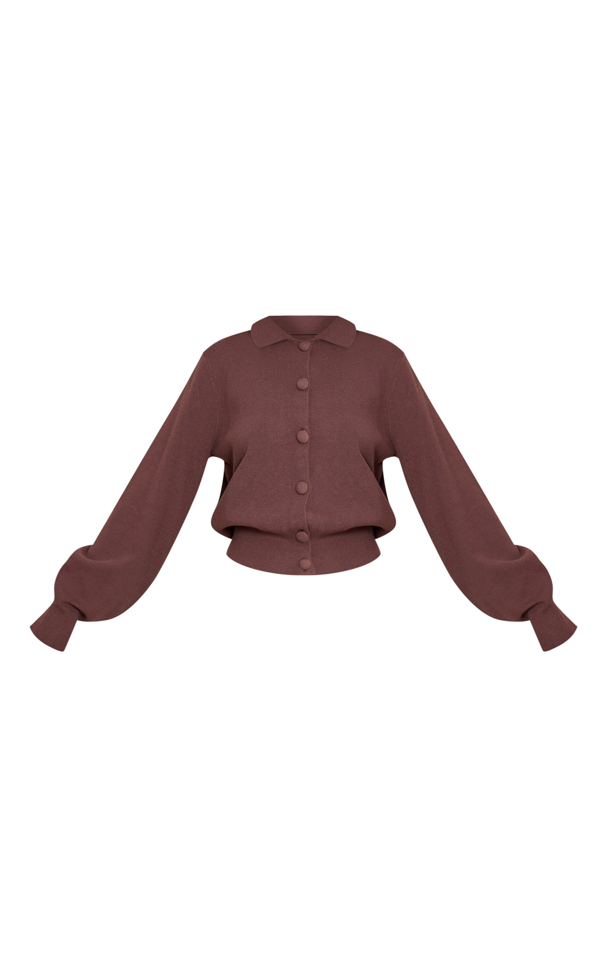 Tall Brown Compact Knit Covered Button Cardigan image 5