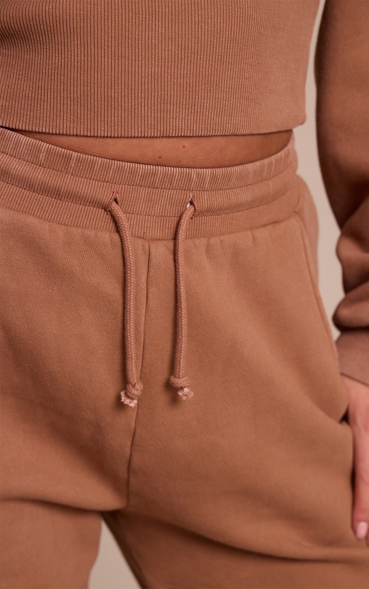 Shape Chocolate Washed Tie Waist Straight Leg Sweatpants image 4