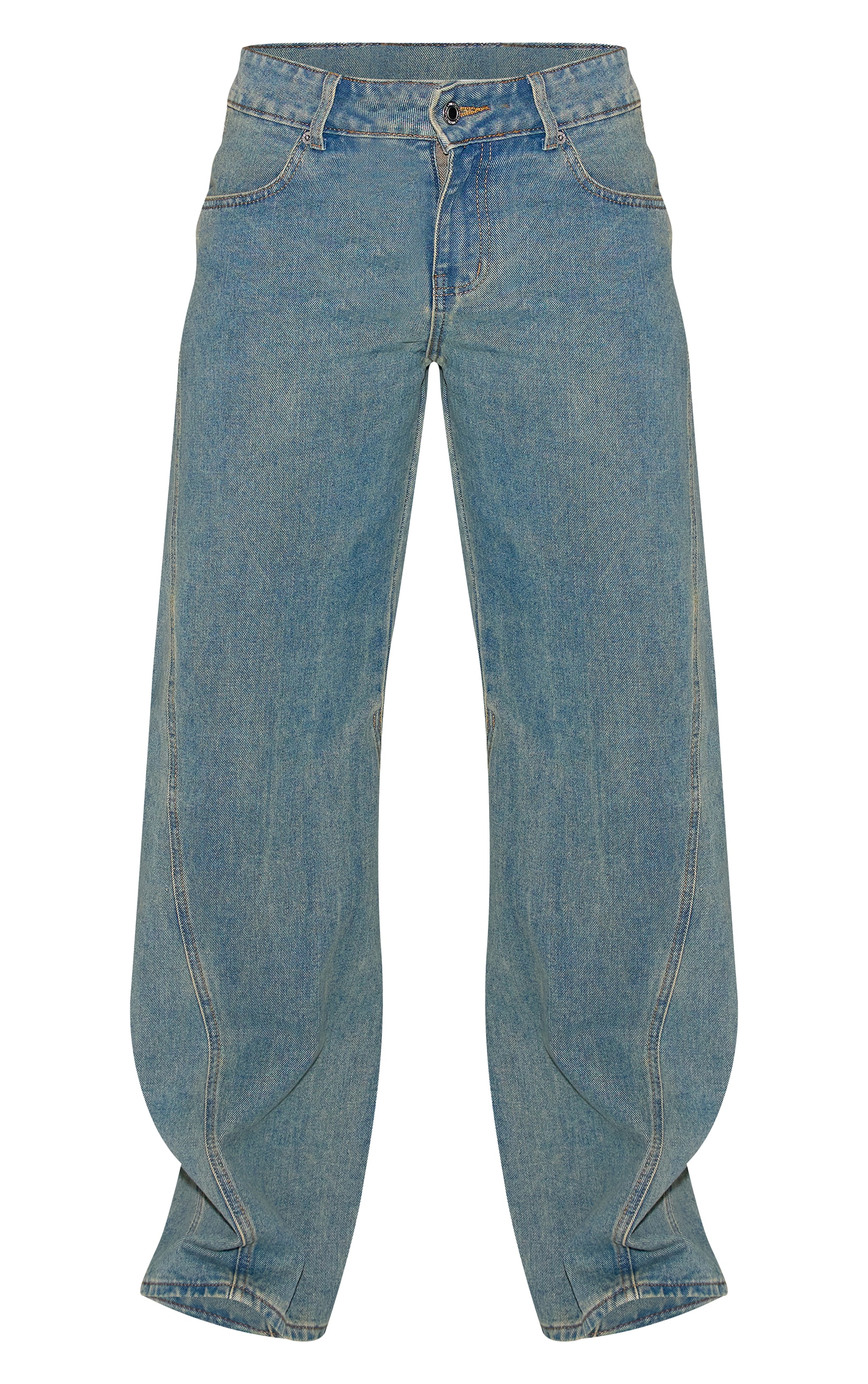 Vintage Seam Detail Relaxed Wide Leg Jeans | Denim