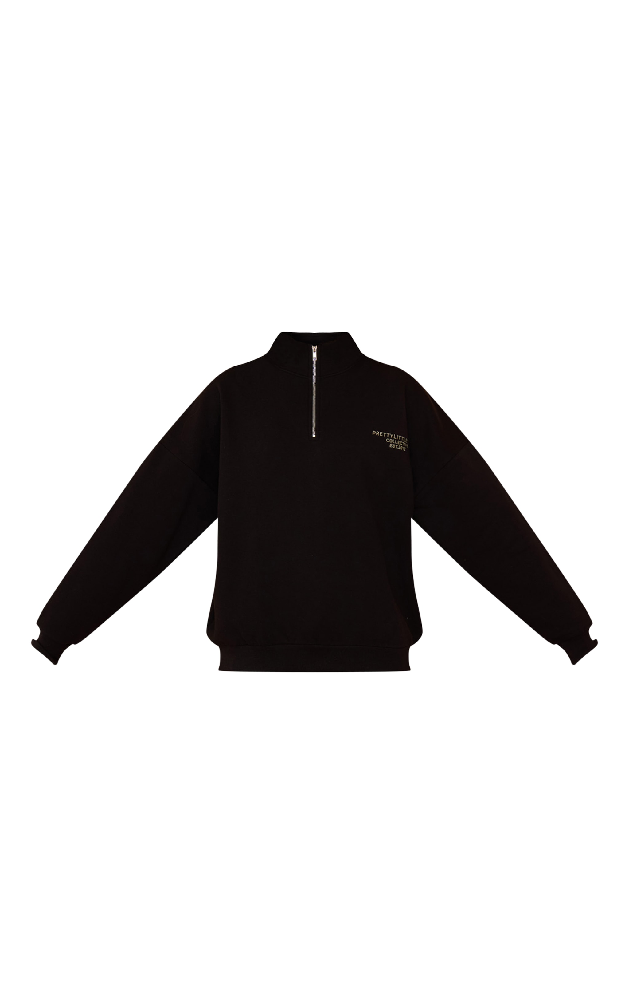 Black Prettylittlething Print Zip Front Hoodie image 5