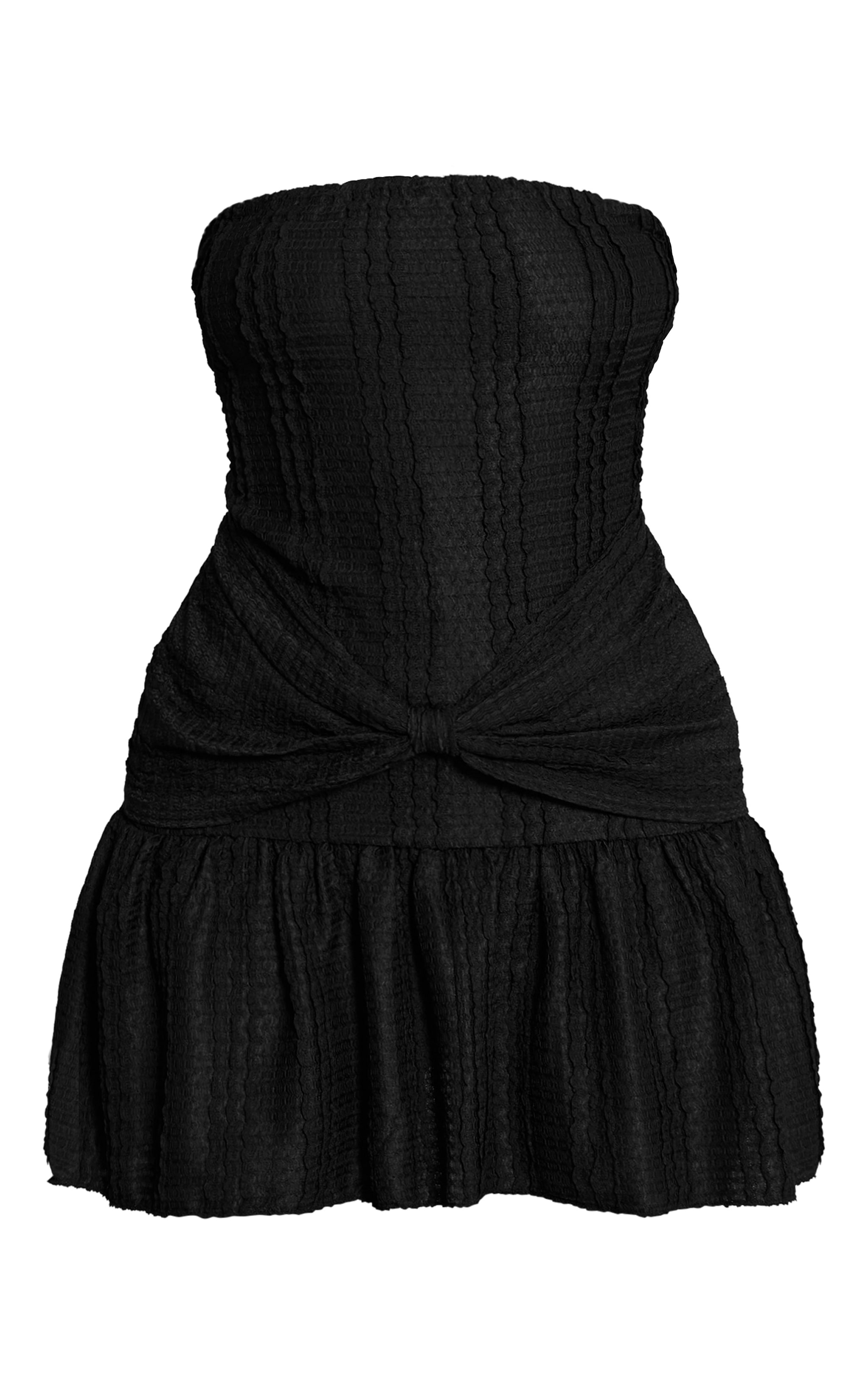 Black Bandeau Twist Mini Shift Dress image 5