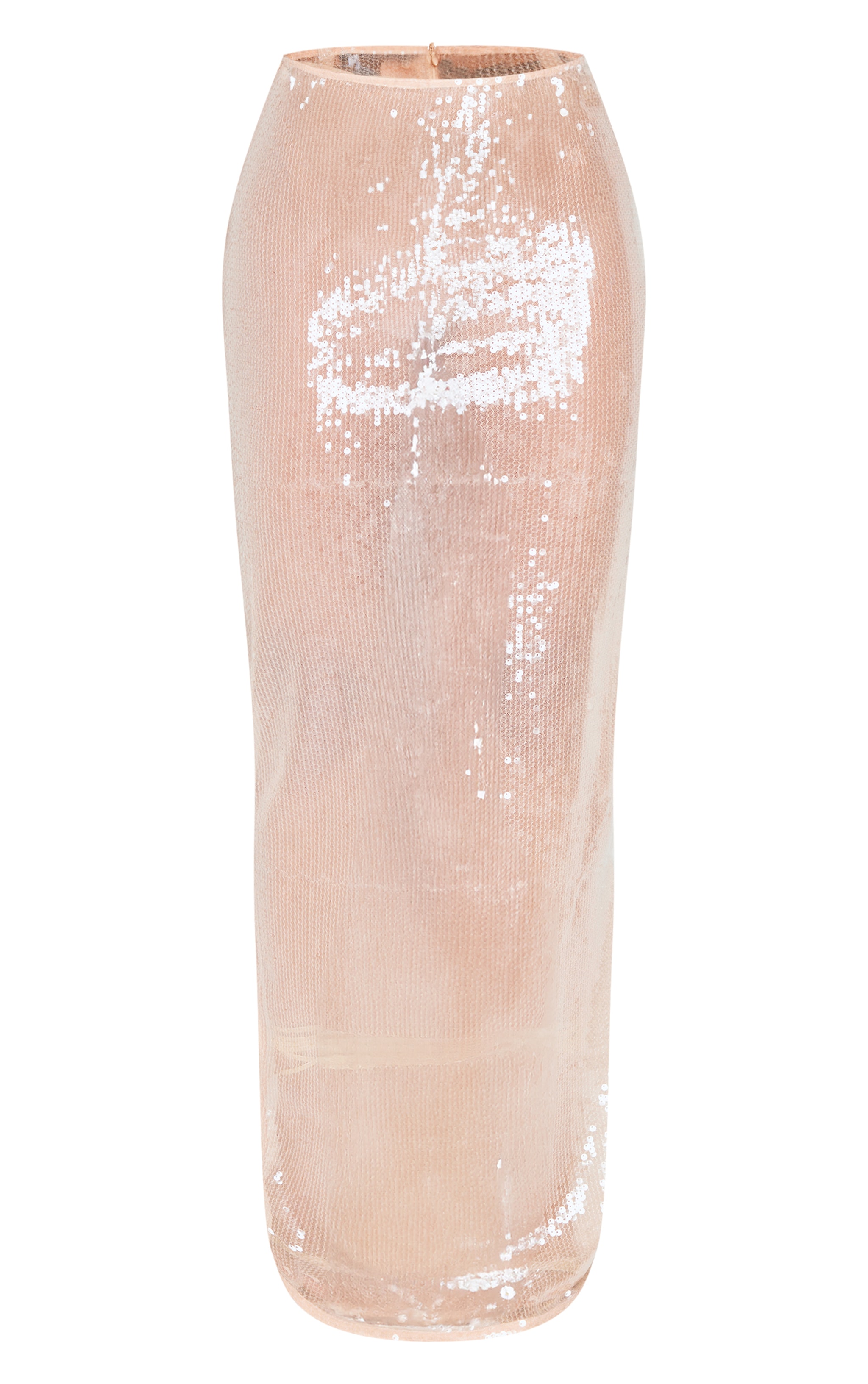 Petite Nude Sequin Low Waist Maxi Skirt image 5