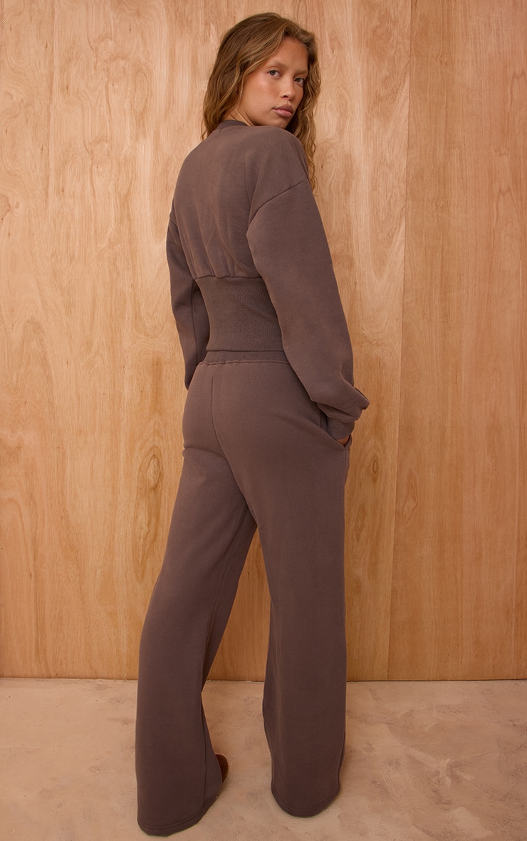 Charcoal Grey High Waist Straight Leg Sweatpants image 3