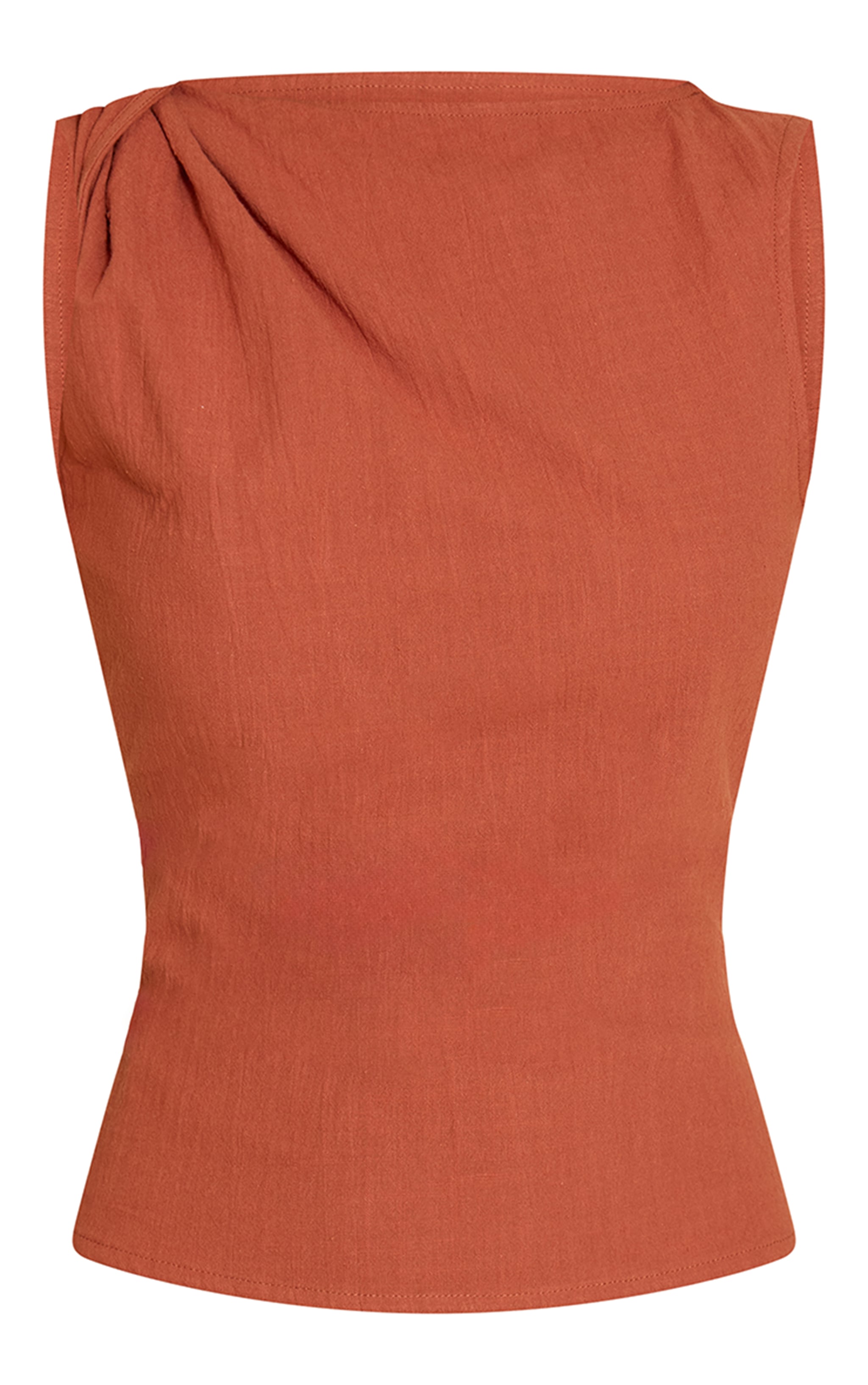 Rust Twist Detail Boxy Sleeveless Top image 5