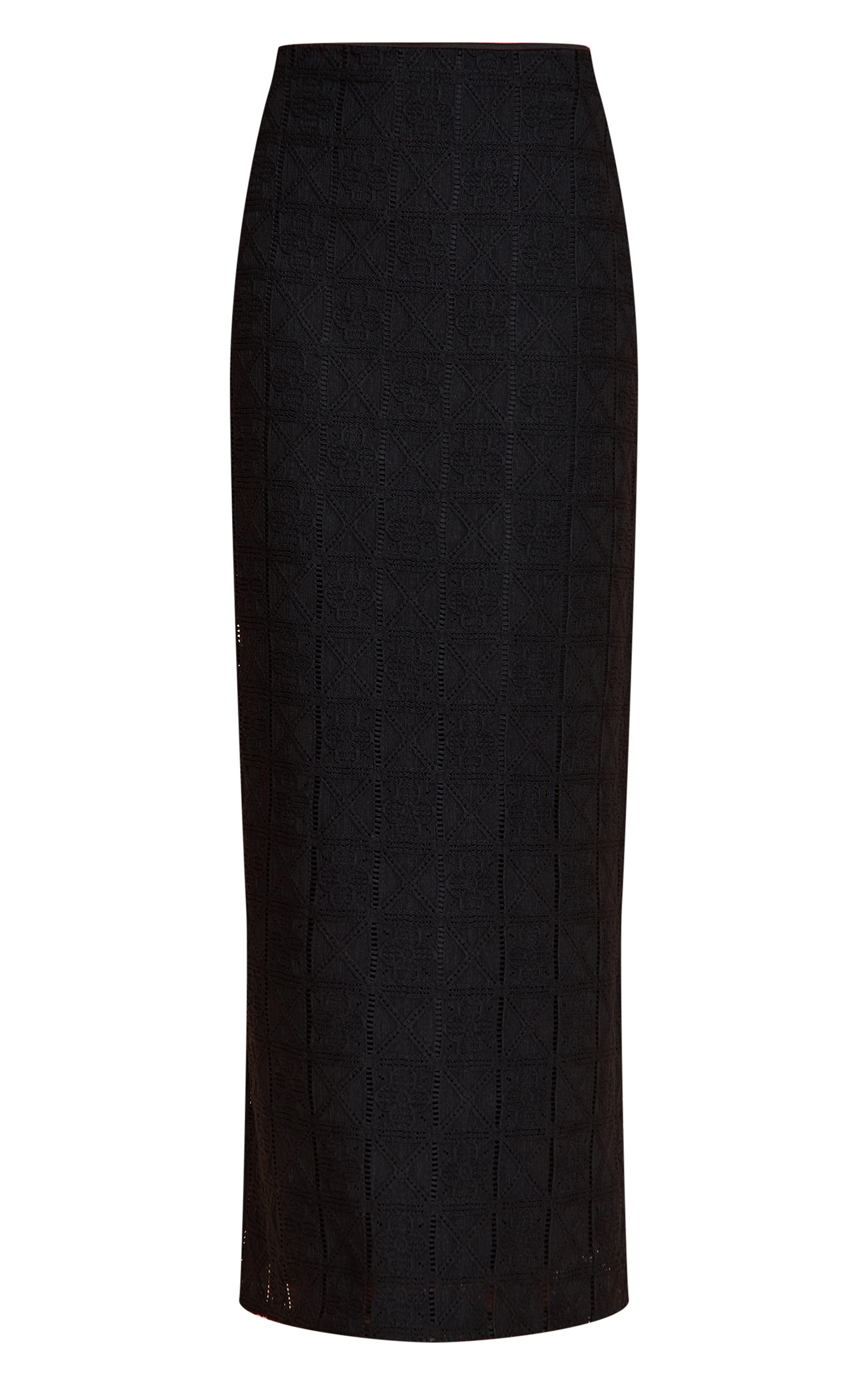 Petite Black Patterned Maxi Skirt image 5