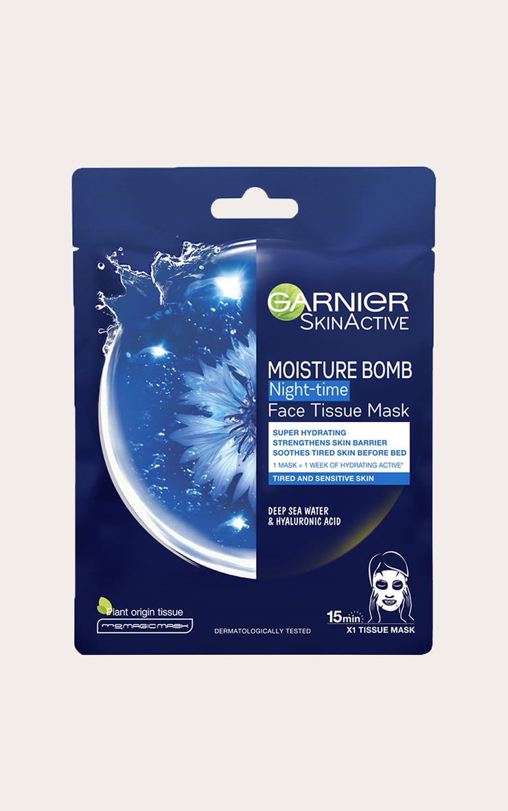 Garnier Moisture Bomb Night-Time Deep Sea Water and Hyaluronic Acid Sheet Mask image 1