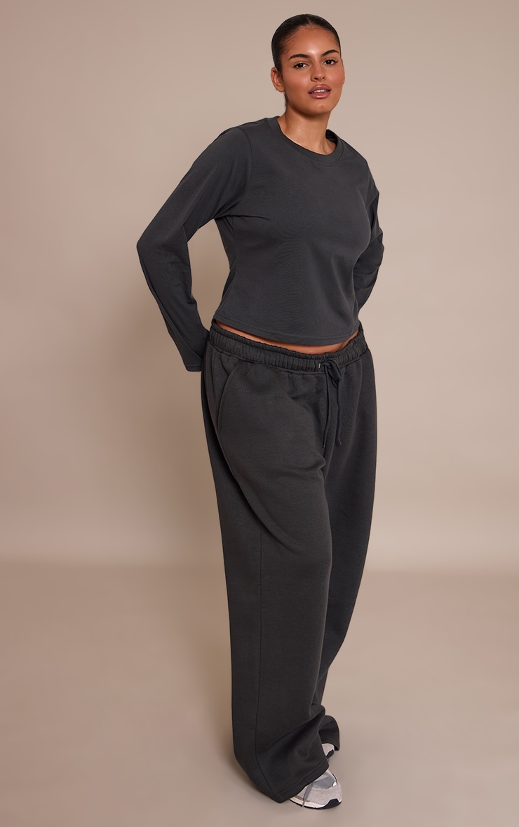 Plus Wide Leg Charcoal Jogger image 2
