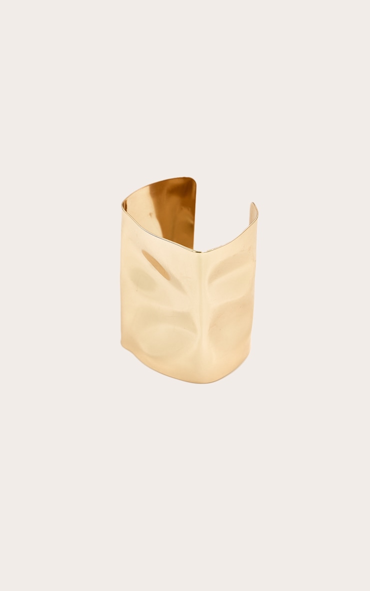 Gold Hammered Large Cuff image 2