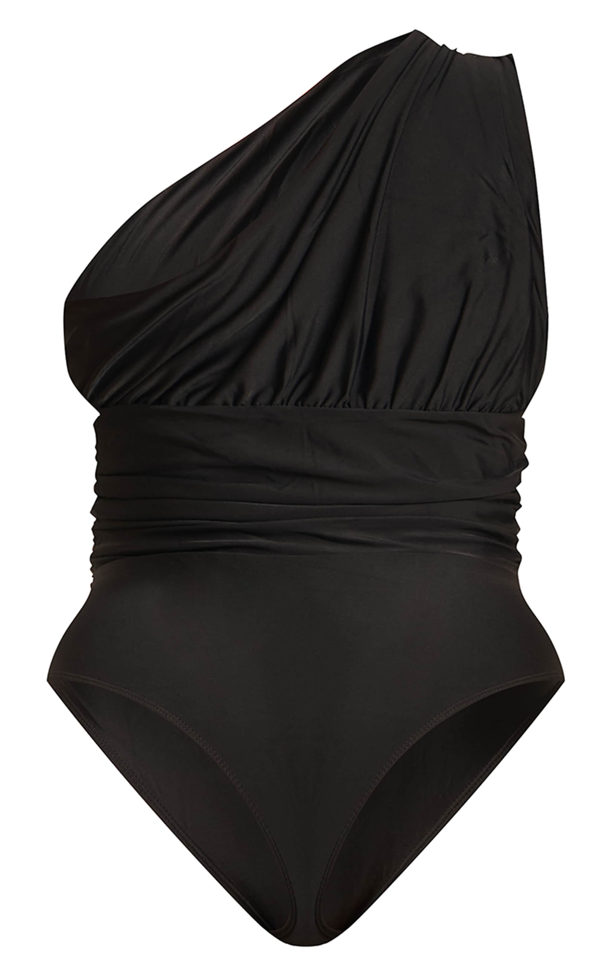 Shape Black One Shoulder Ruched Swimsuit image 6