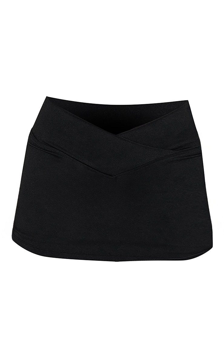 Black Sculpt Wrap Waist Skort image 5