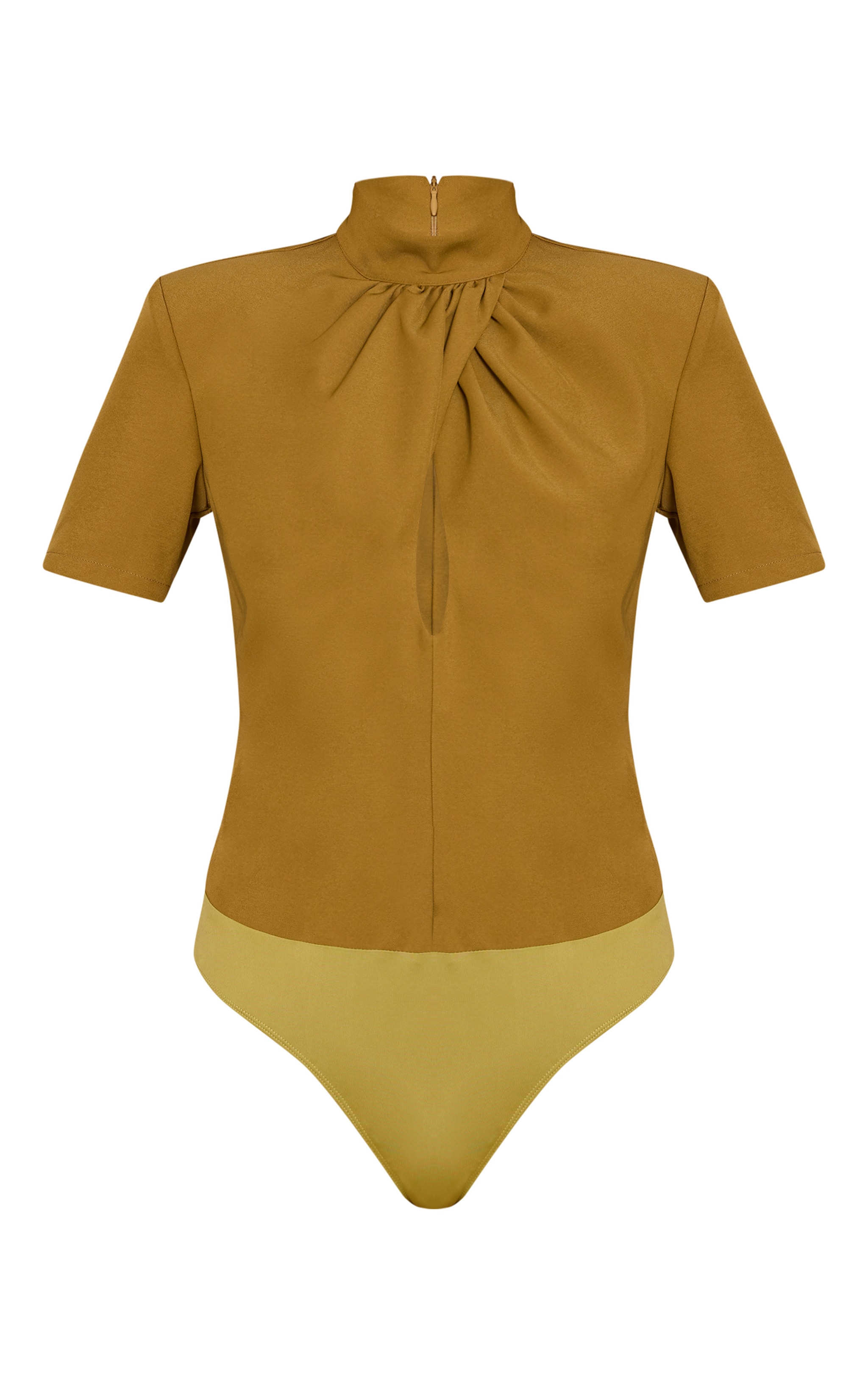 Chartreuse Twist Detail Shoulder Pad Bodysuit image 5