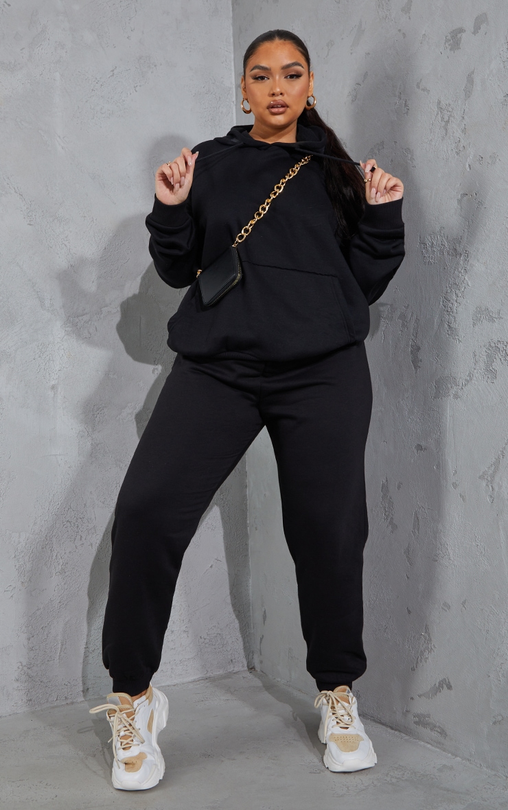 Plus Black Basic Hoodie image 3