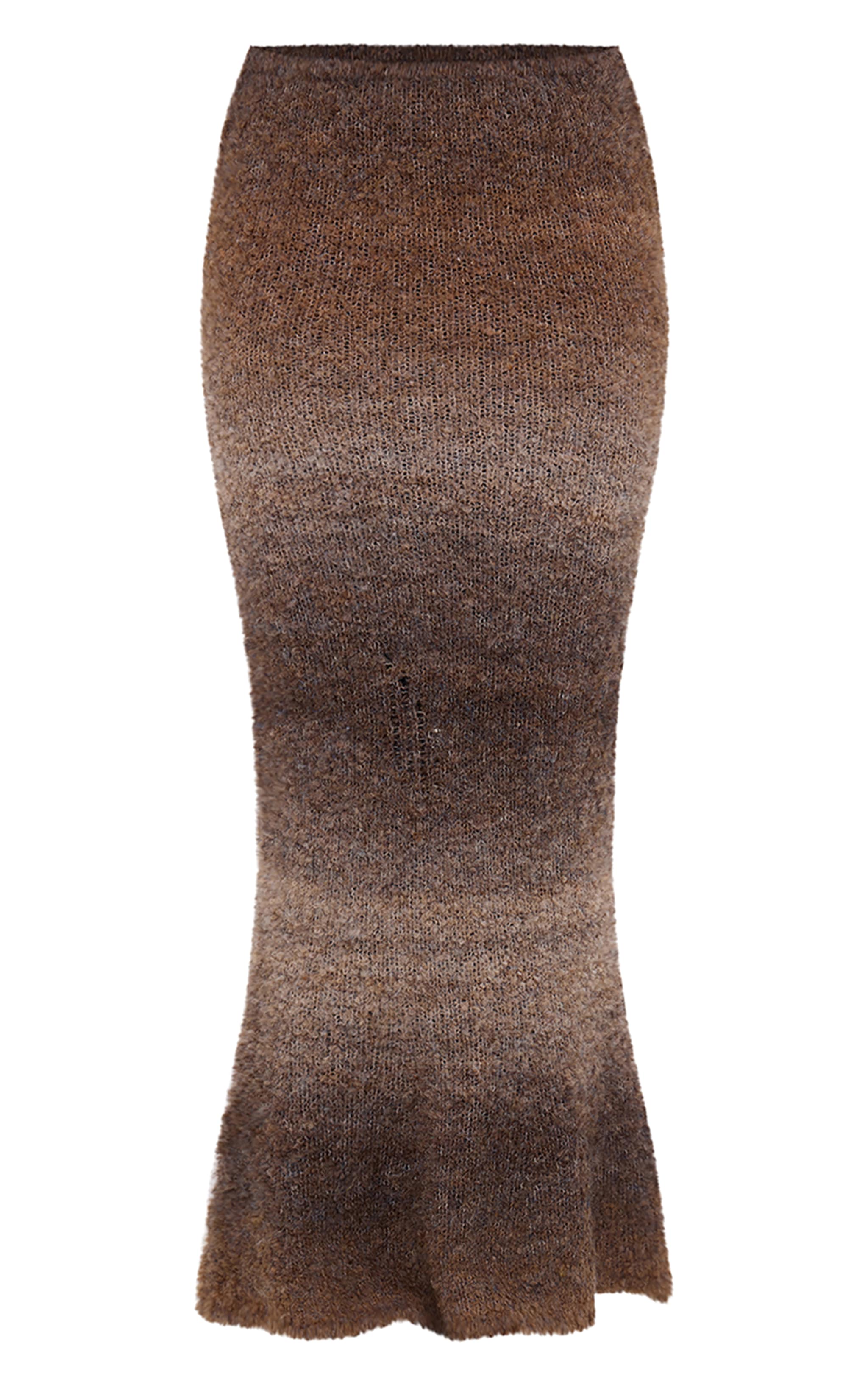 Mocha Stripe Textured Knit Maxi Skirt image 5