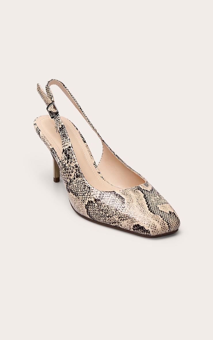 Snake Square Toe Sling Back image 3