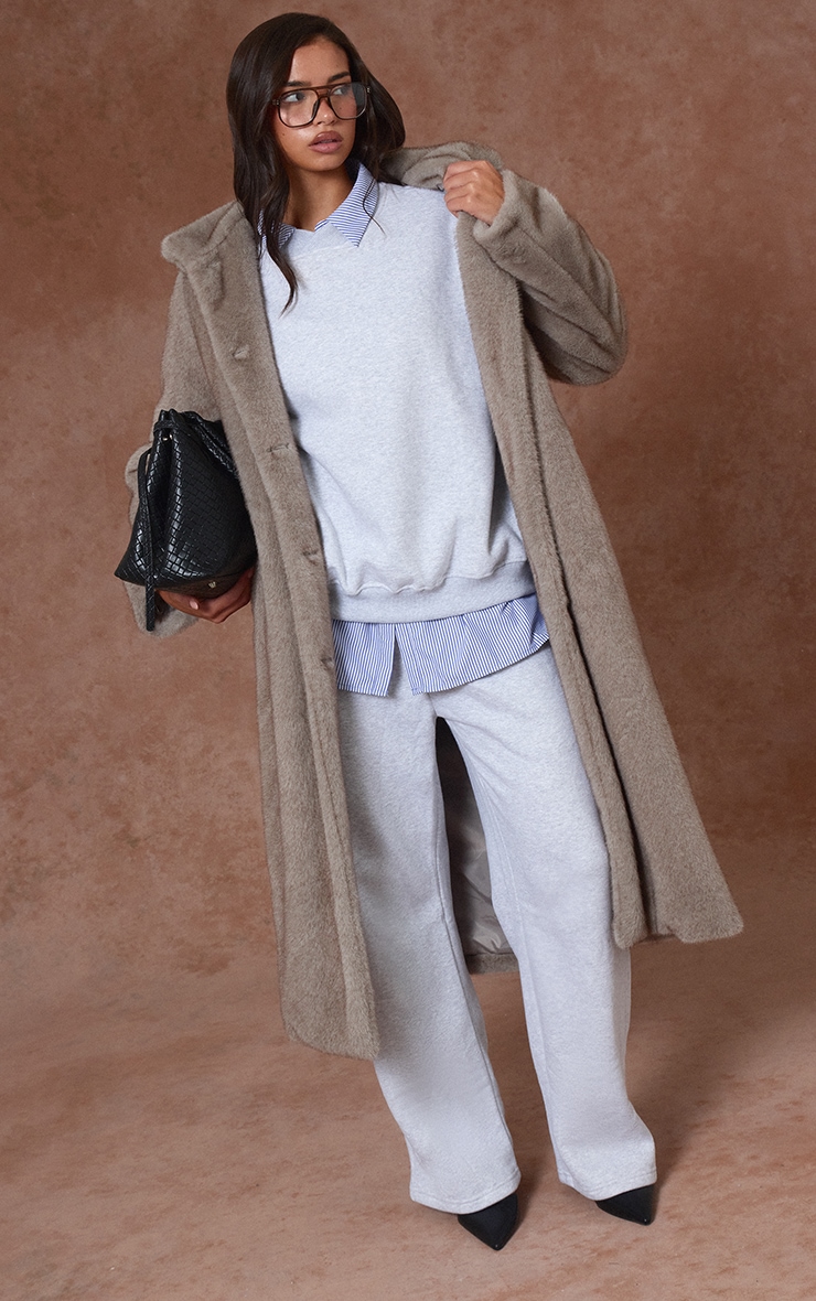 Ash Grey Cotton Fleece Crossfront Sweatshirt image 3