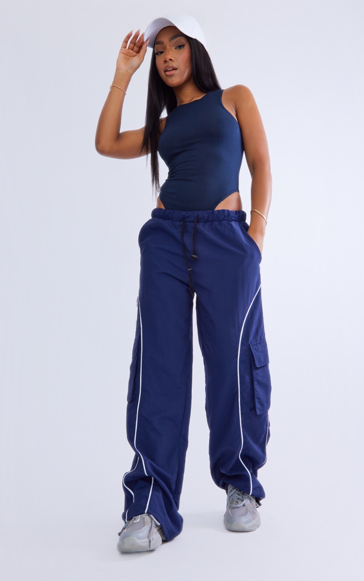 Ink Blue Basic Cotton Racer Bodysuit image 3