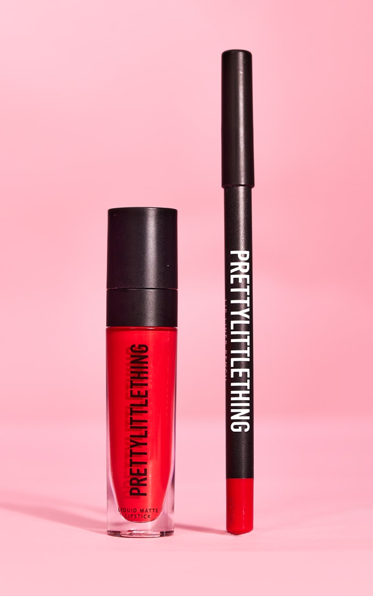 Prettylittlething Liquid Matte Lip Kit Coral PrettyLittleThing