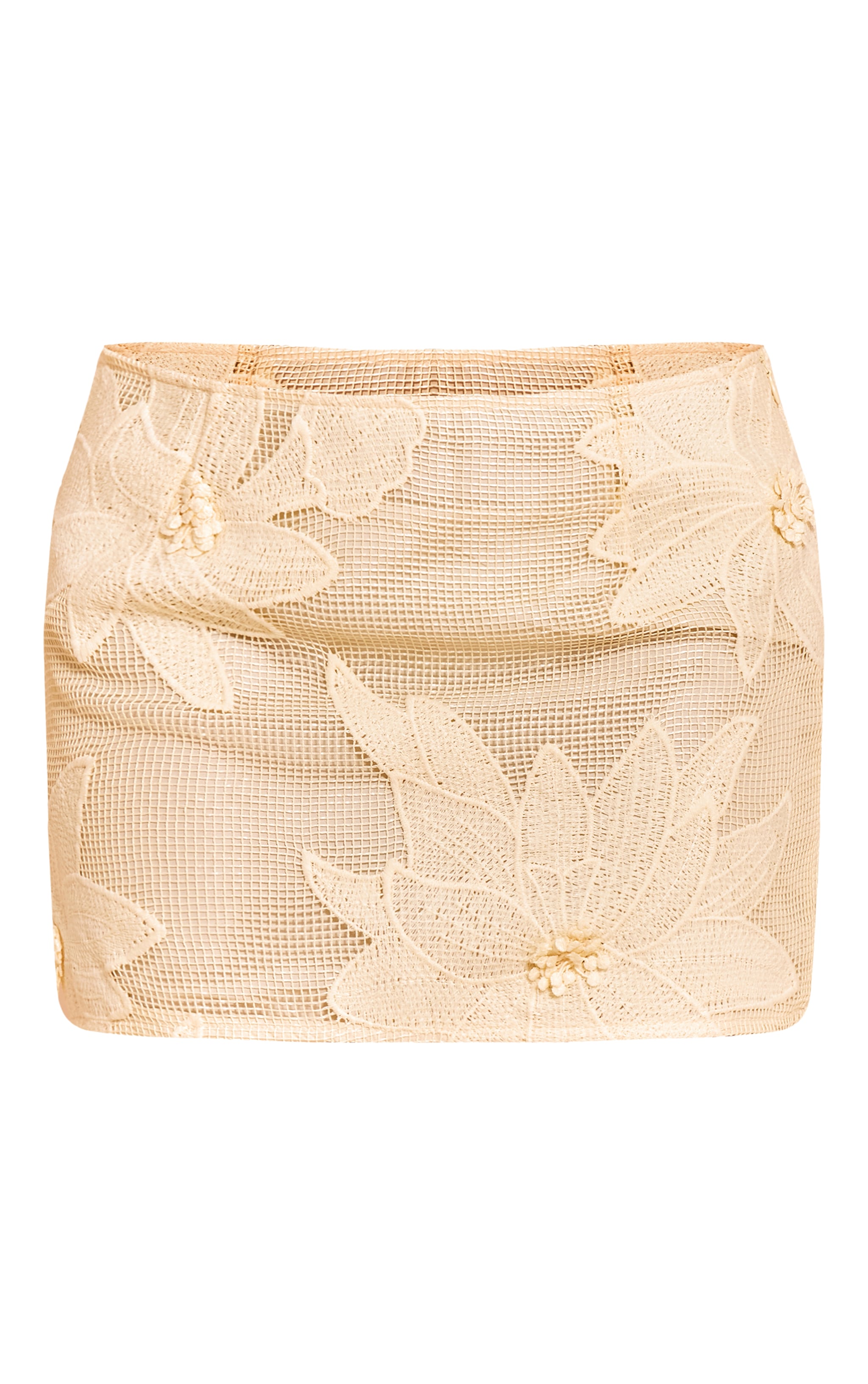 Lemon Textured Flower Detail Mini Skirt image 6