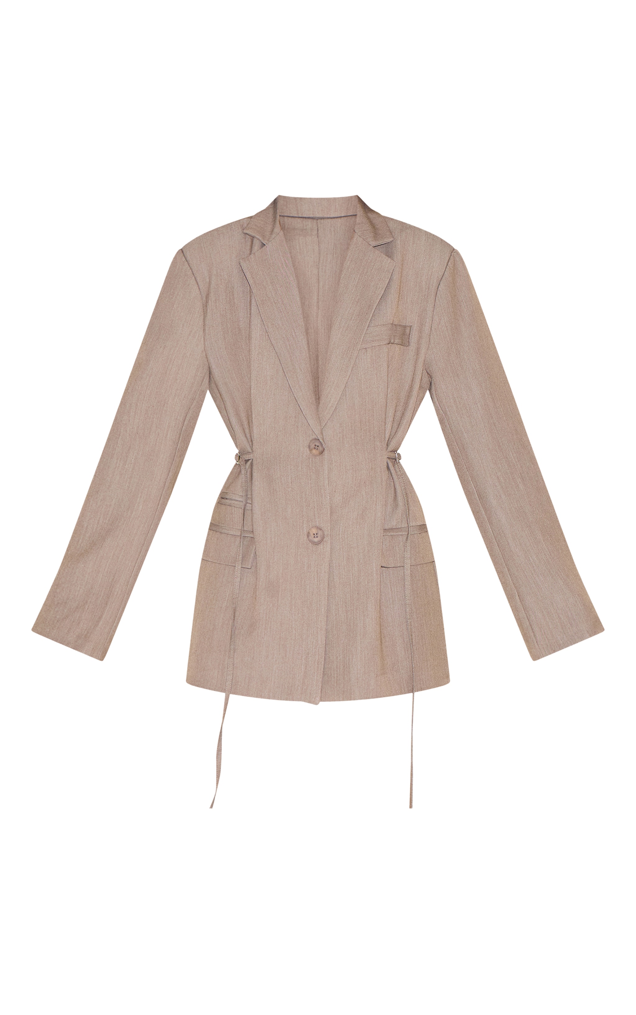 Beige Belt Detail Blazer image 5