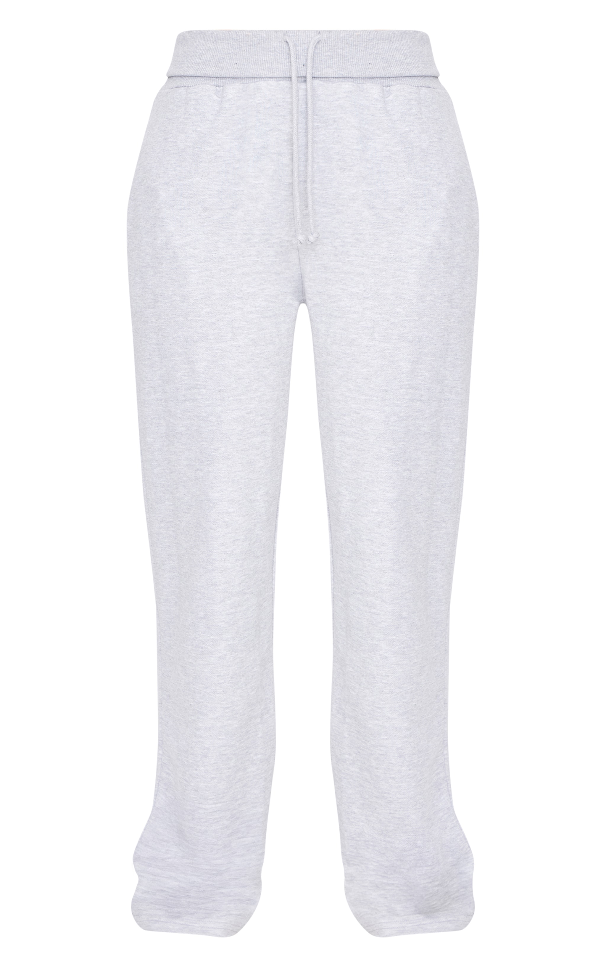 Tall Grey Marl Fold Over Straight Leg Joggers image 5