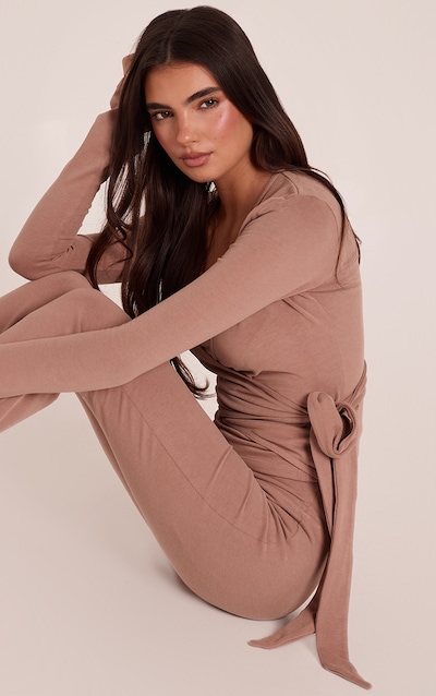 PLT Top de yoga cache-coeur en coton doux café au lait