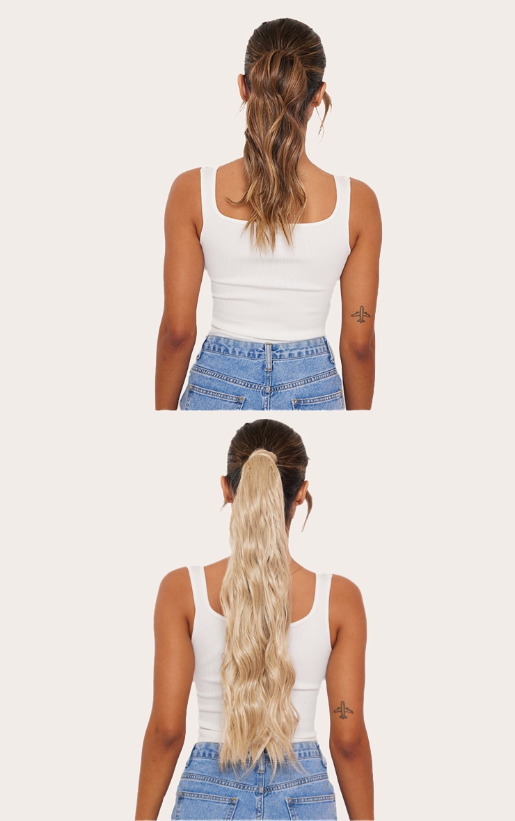 Lullabellz Midi Grande Brushed Out Wave 22" Wraparound Pony California Blonde image 4