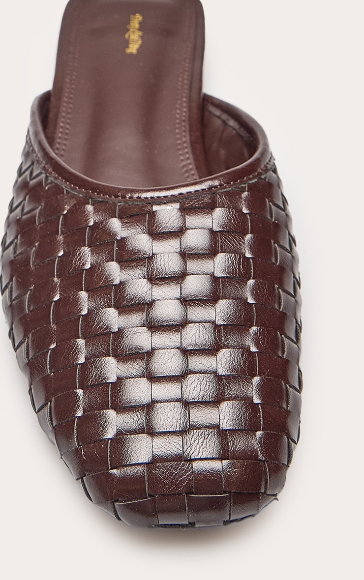 Chocolate Hand Woven Ballet Flat Mule image 5