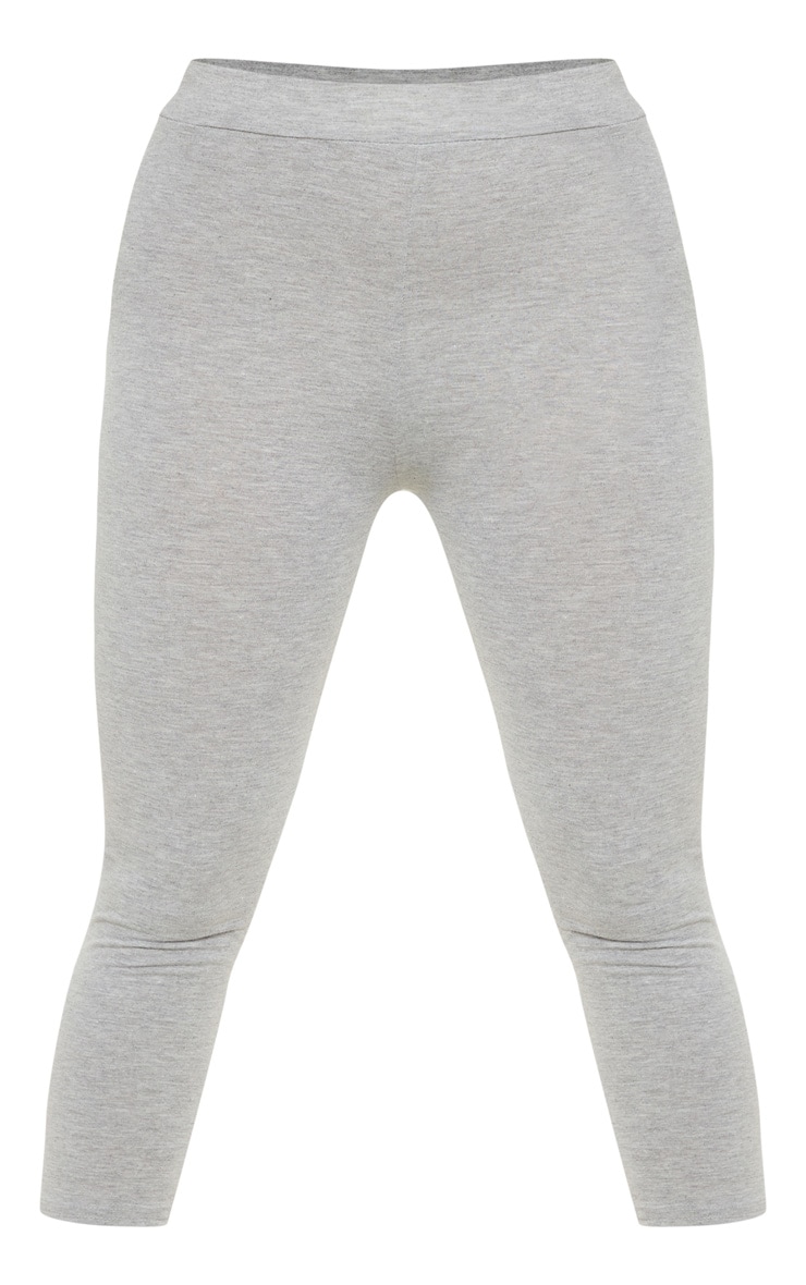 Grey Basic Cropped Jersey Leggings PrettyLittleThing